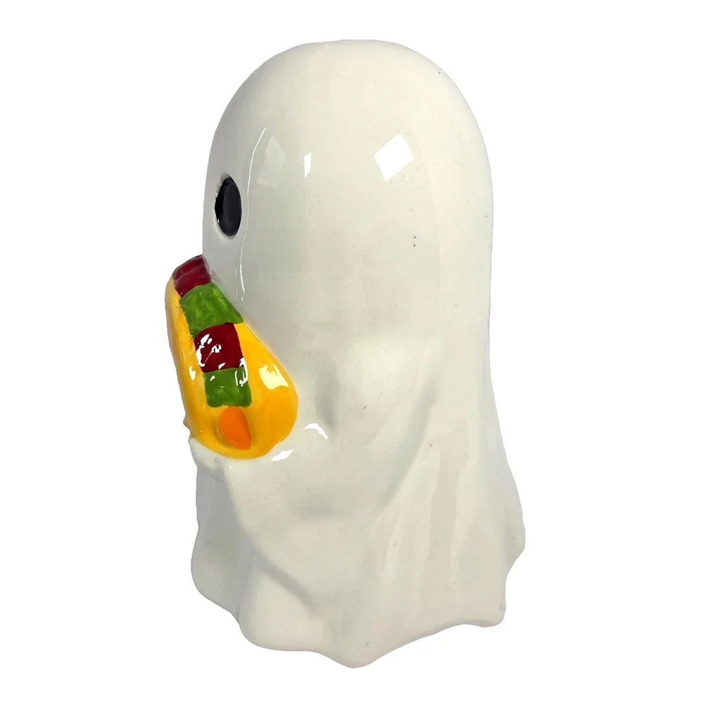 Unbranded Ghost Figurine Halloween 8in White New Taco Spooky Ceramic Decor